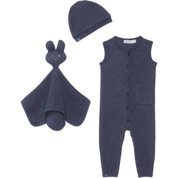 BAREFOOT DREAMS Malibu Collection® Baby Waffle Onesie Set SZ 6-12 Mo. - Picture 1 of 4